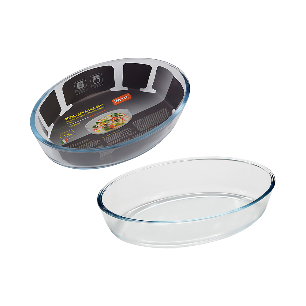 Форма для запекания стекл. "cristallino" 1,6 л  овал. (1/12) "mallony"