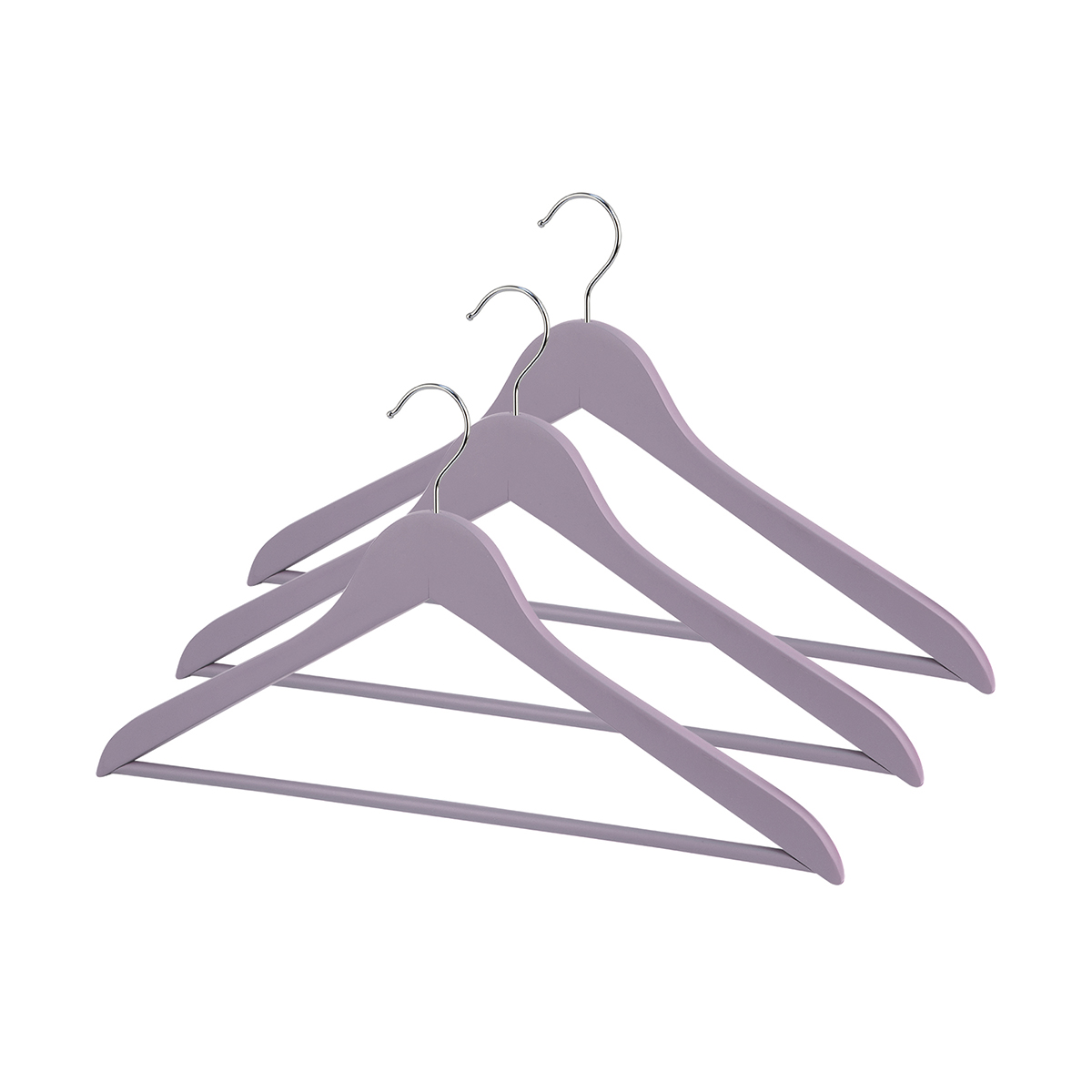 Вешалки для одежды дерев. "jardin" с перекл. (3 шт.) сиреневые (1/32) "valiant" lv-16601s