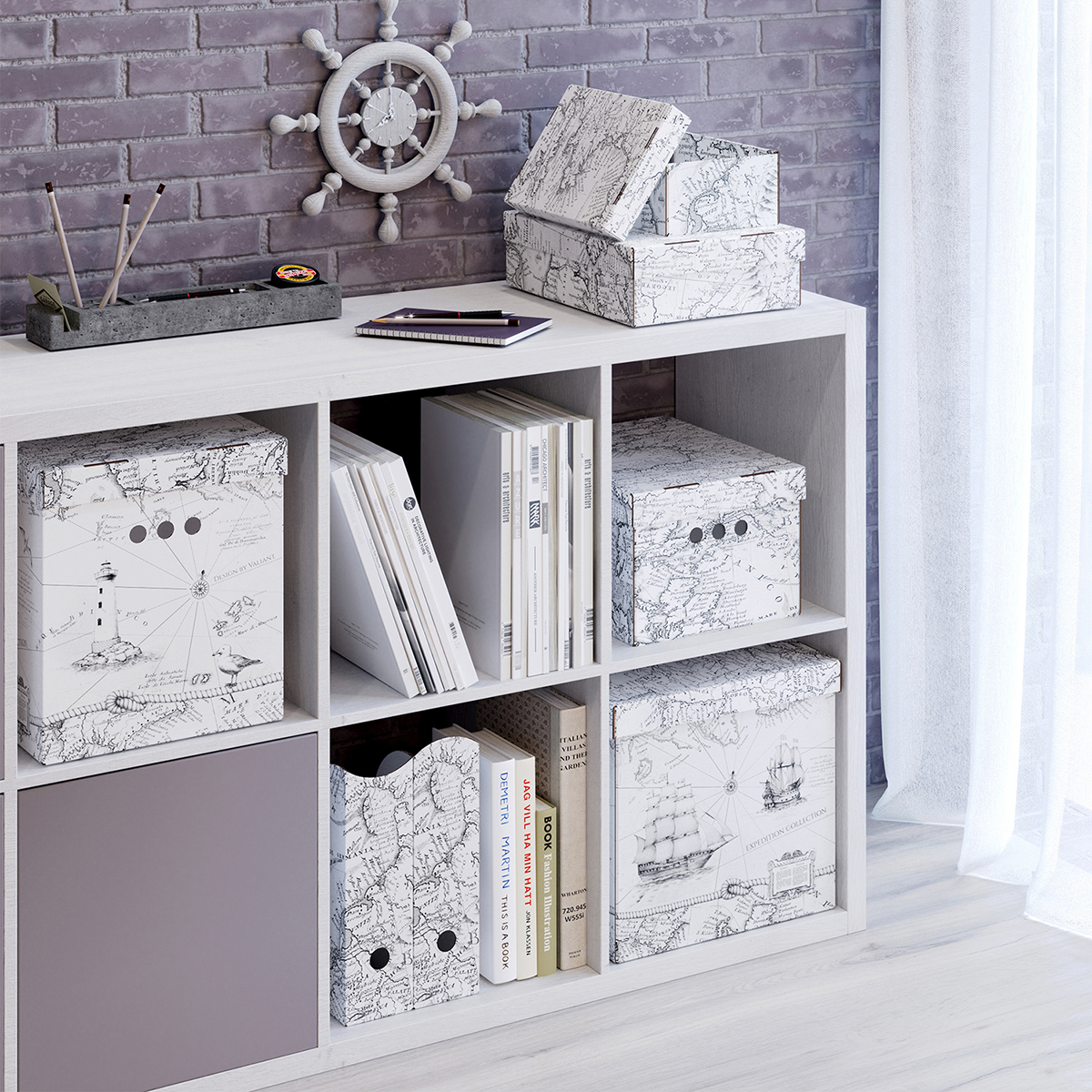 Лотки для бумаг "expedition" 3 шт. 29,5*23,5*8,5 + 3 шт. 31*23,5*8,5 см (1/12) "valiant" ex-3vp-85