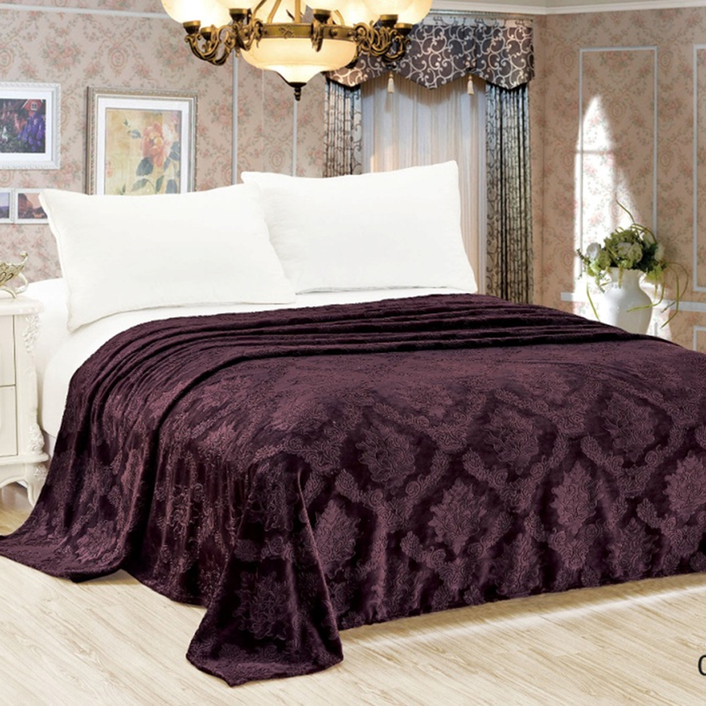 Плед велсофт "парма 082" 180*200 см (бордовый) (1) амавес-текстиль