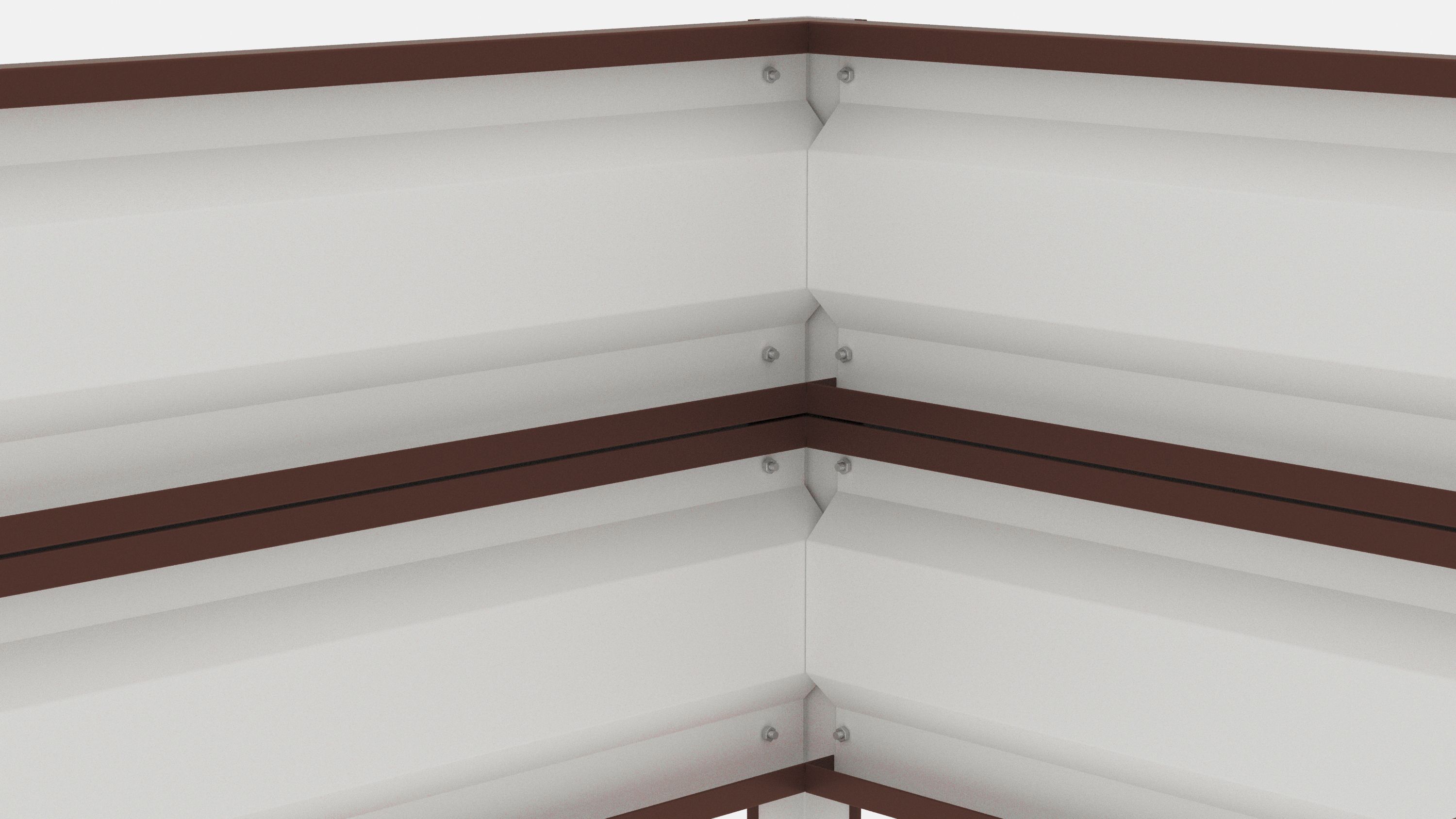 Грядка оцинкованная с полимерным покрытием Усиленная (с ребрами жесткости) , металл 0.6 мм, длина 10 м, ширина 0.8 м, высота 0.4 м, цвет Коричневый