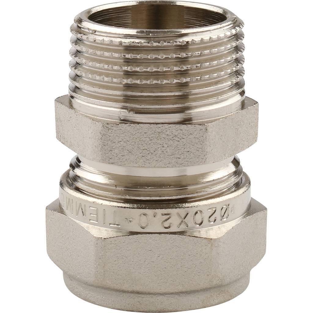 Обжимная муфта НР 20 х 3/4" TIEMME для металлопластиковых труб