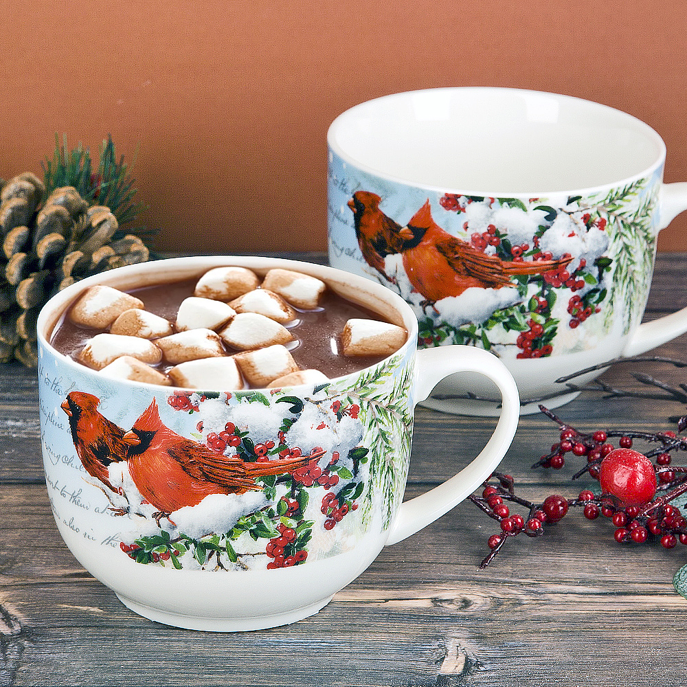 Кружка "красный кардинал" 500 мл, фарфор (1/6/24) "nouvelle home" n0990596