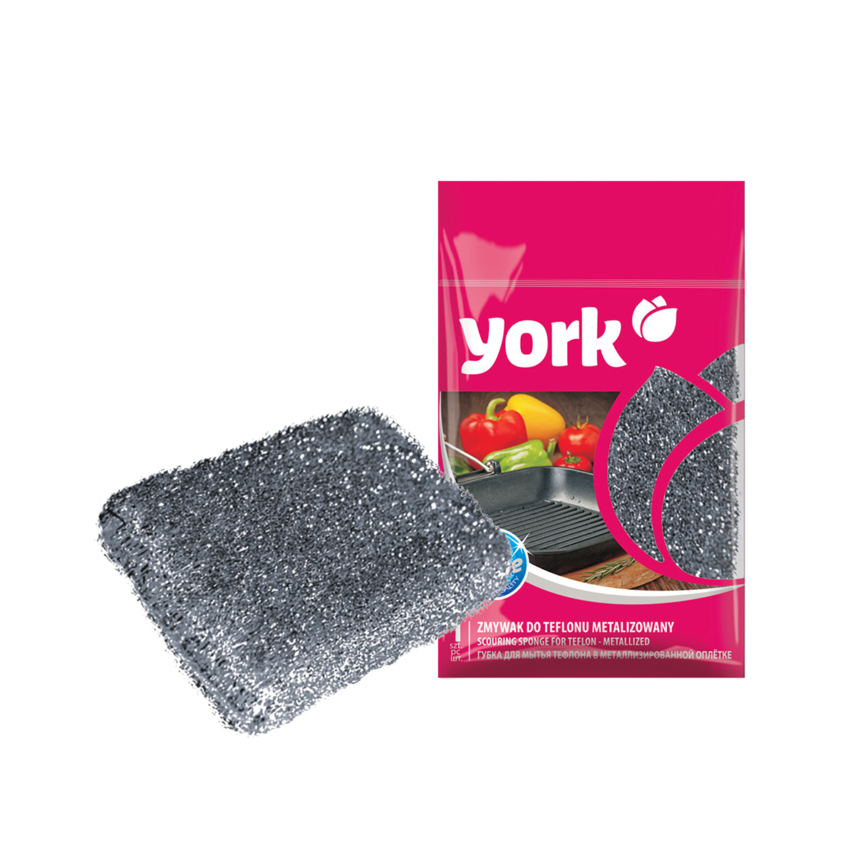 Губка для тефлон. посуды ''лиза'' (метал. оплётка) (1/100) "york"