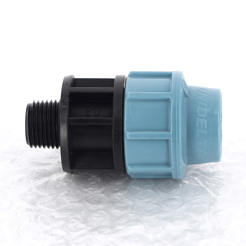 Муфта ПНД обжимная НР 20 х 1/2" для водопроводных труб UNIDELTA