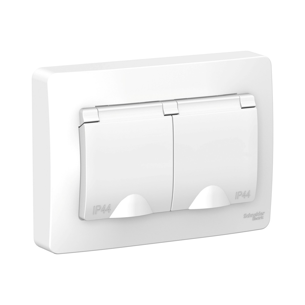 Розетка "blanca" 2-х местн. с заземл, с шторками, с крышками 16а, белый (1/5/30) "schneider"