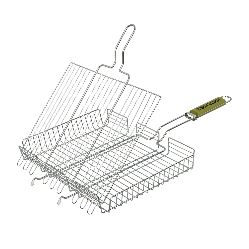 Решетка-гриль 43*32*5,5 см хромир. + веер для мангала (1/8) "boyscout" 61304
