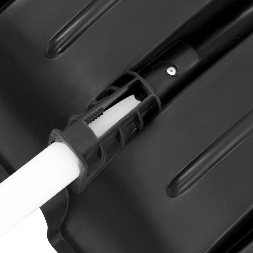 Лопата для уборки снега пластиковая, 530 х 375 х 1400 мм, алюминиевый черенок, Сибртех (61494)