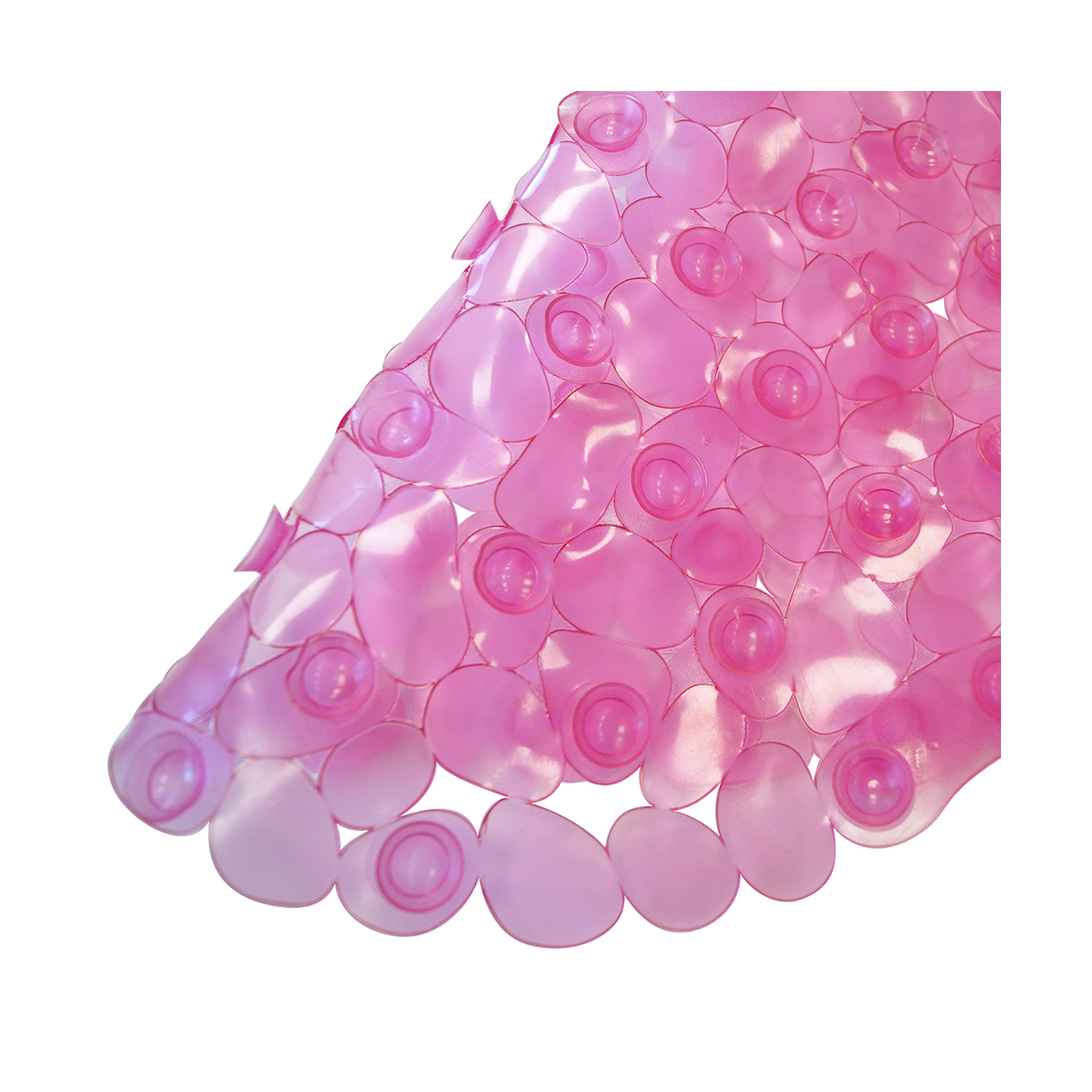 Коврик в ванну противоскользящий "морская галька" 36*69 см (фуксия) 615 (1/10)