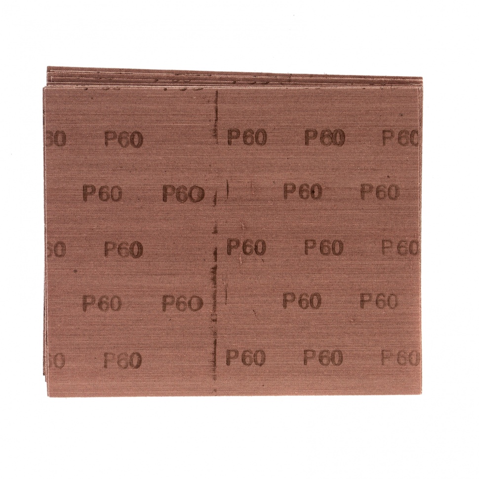 Шлифлист на тканевой основе, P 60, 230 х 280 мм, 10 шт, влагостойкий Сибртех (756397)