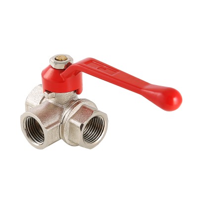 Кран шаровый трехходовой, тип L 1/2'' ВВ ручка VALTEC