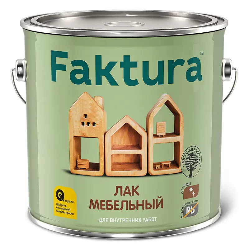 Faktura / Фактура высокоглянцевый алкидный мебельный лак для дерева и металла