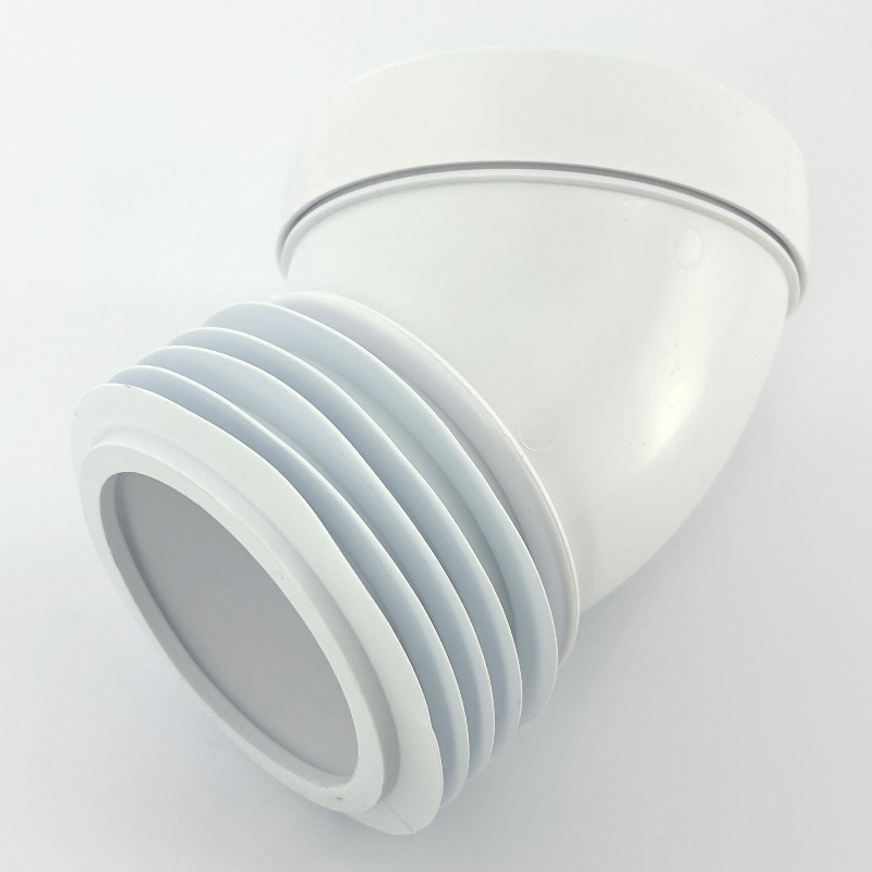 Труба McALPINE фановая L=160 мм, угол 45 с манжетой, вход 97-107 мм, выход внутрь 110 мм трубы