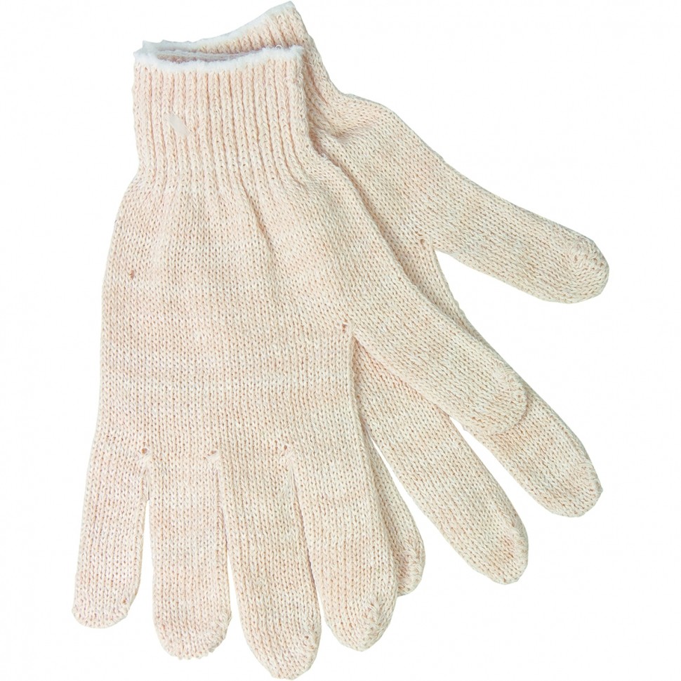 Перчатки х/б, 3 пары в упаковке, 10 класс (67711)