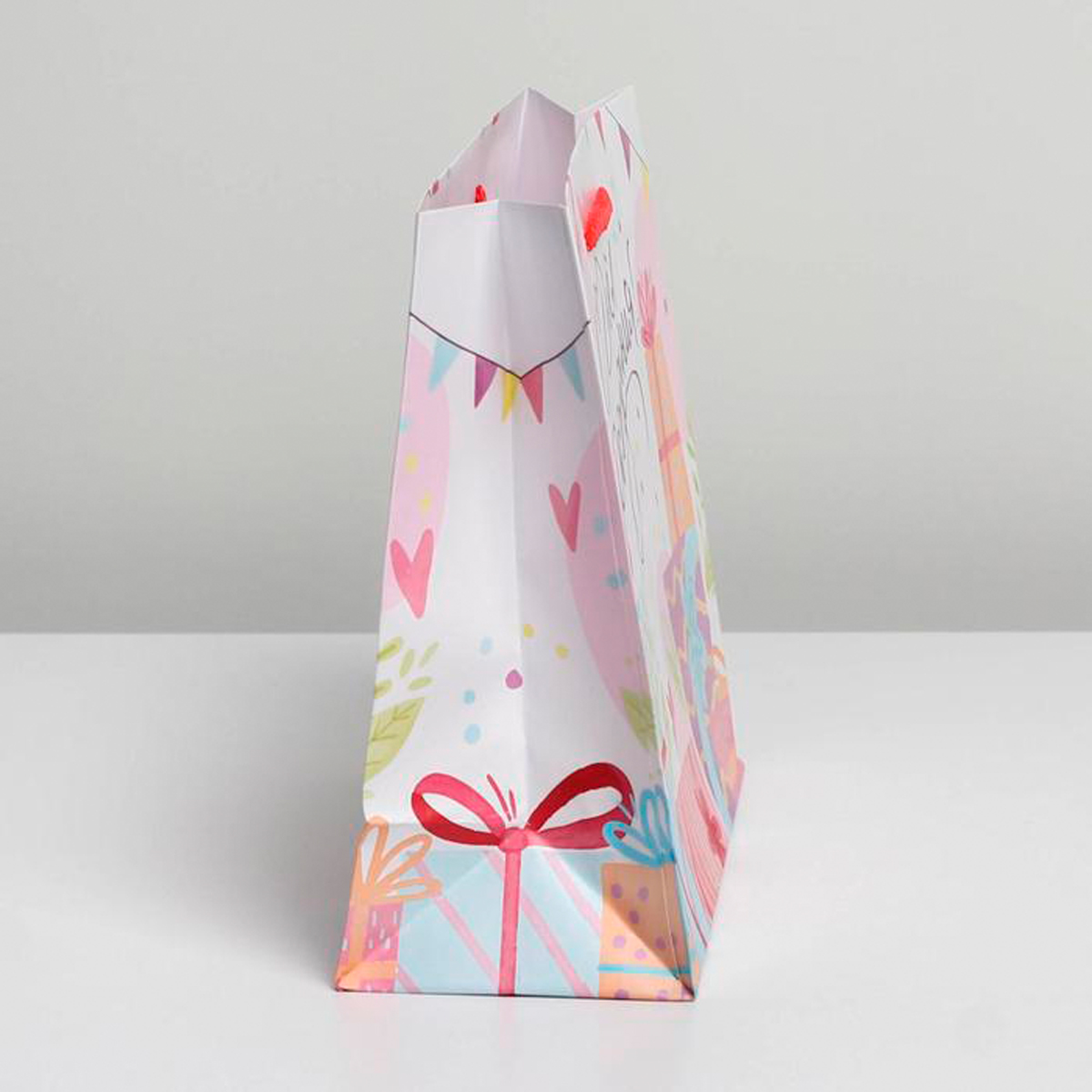 Пакет подарочный ламинир. "happy birthday" 23*18*8 см (1/400) "доступные радости" 6582590