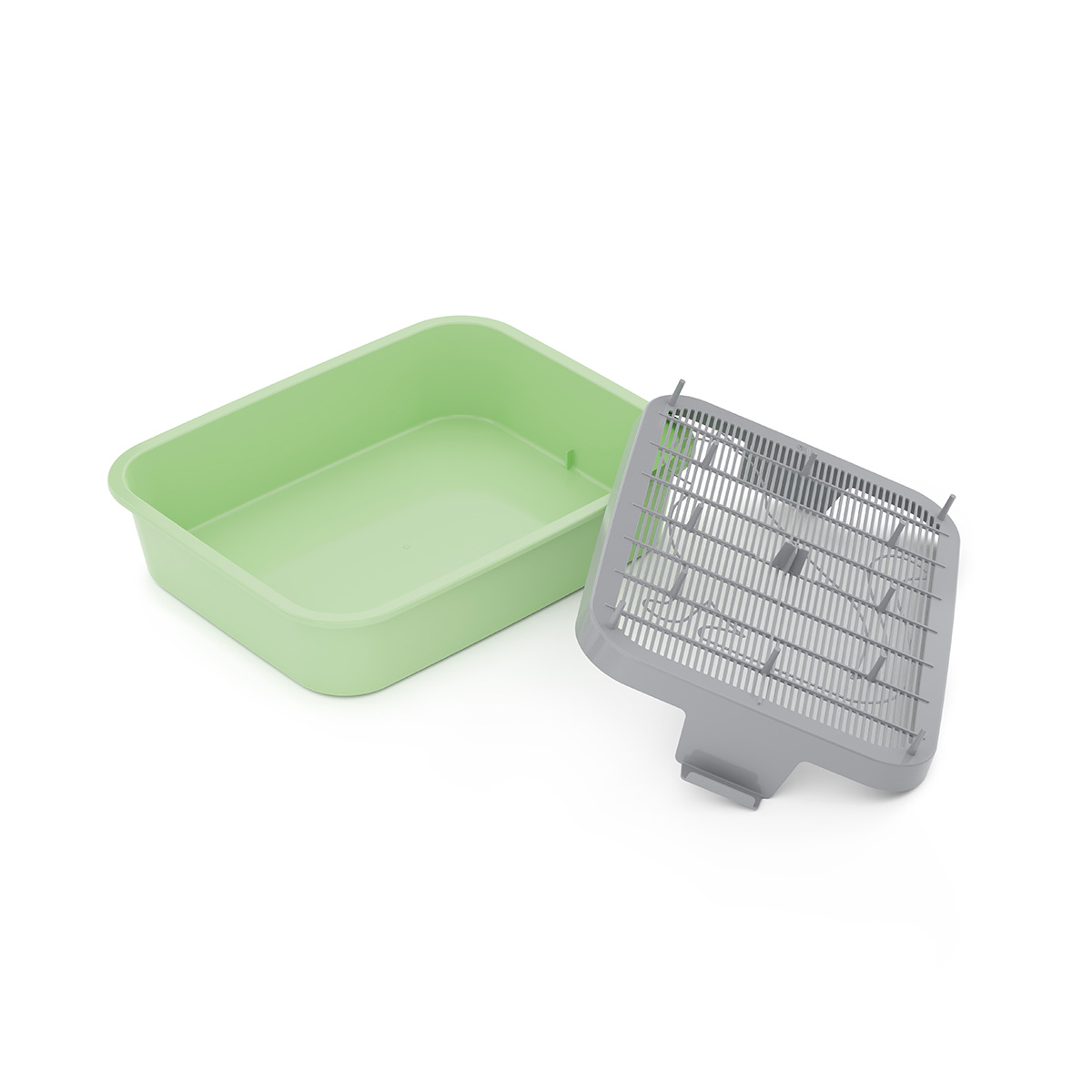 Лоток для животных "барсик" с решеткой (зеленый) (1/22) "альтернатива" м6932