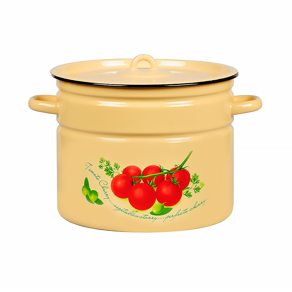 Кастрюля эмалиров. с крышкой декор. 9 л (1/2) "стальэмаль"  1с200с