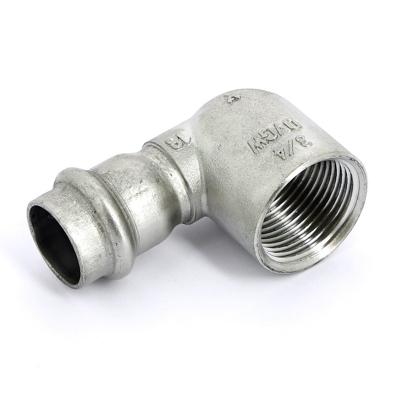 Угол пресс-В компактный 18x3/4" нержавеющая сталь Sanpress Inox VIEGA