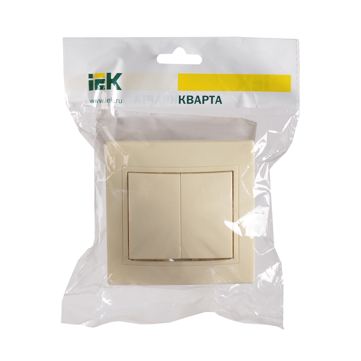 Выключатель "кварта" 2-х кл. вс10-2-0-ккм, 10а, кремовый (1/10/200) "iek"