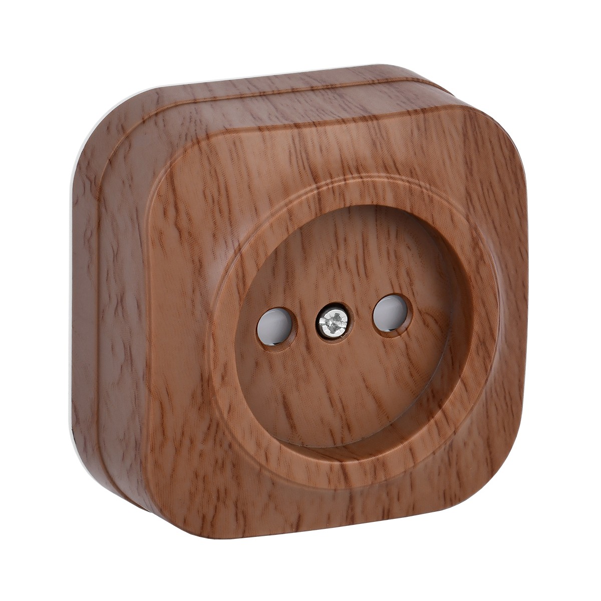 Розетка открыт. уст. "glory" 1 местн. с шторк. рсш20-2-хд, 10а, дуб (1/36/432) "iek"