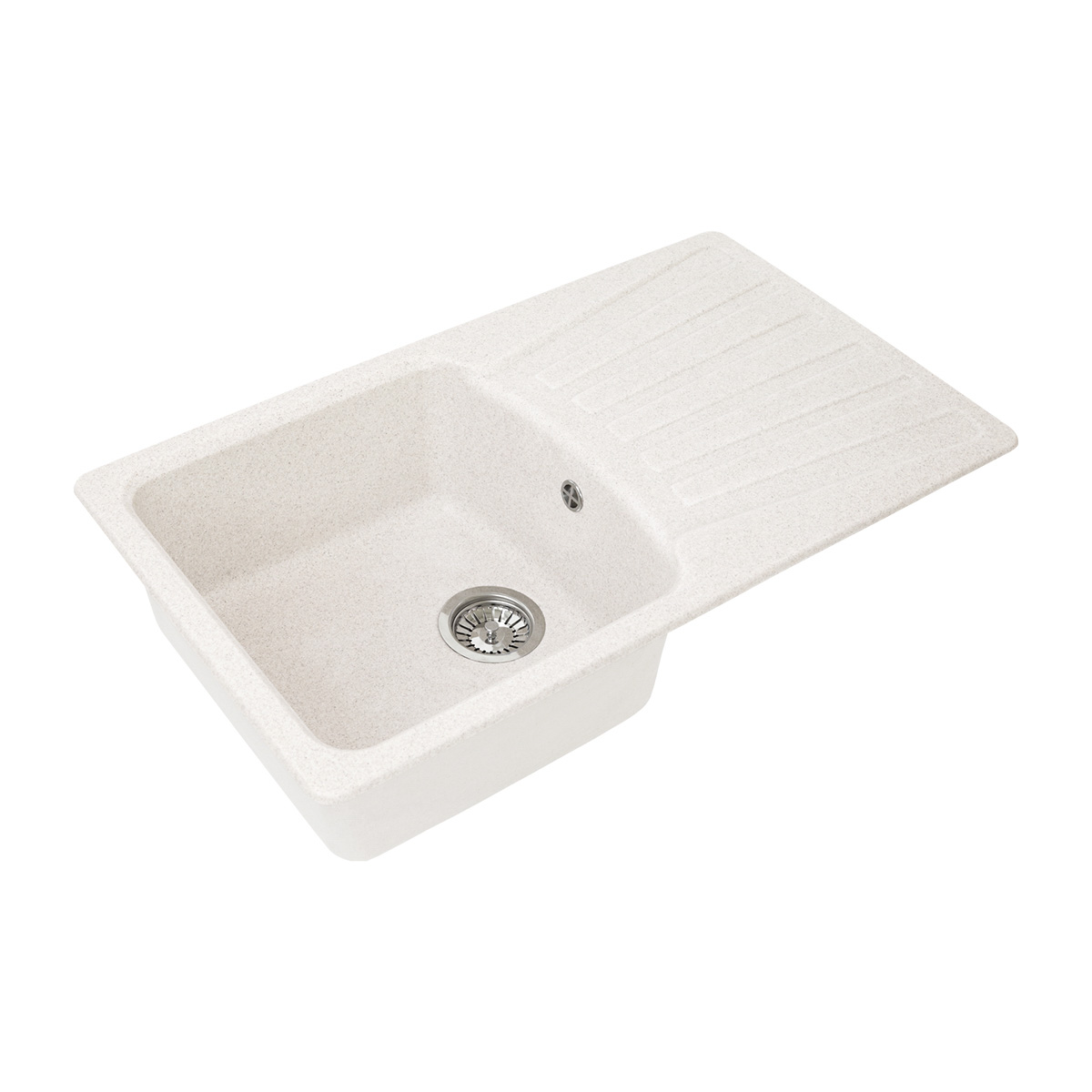 Мойка для кухни врезная искуств. камень gs-12-331 с крылом 850*495 мм белая "granstones"