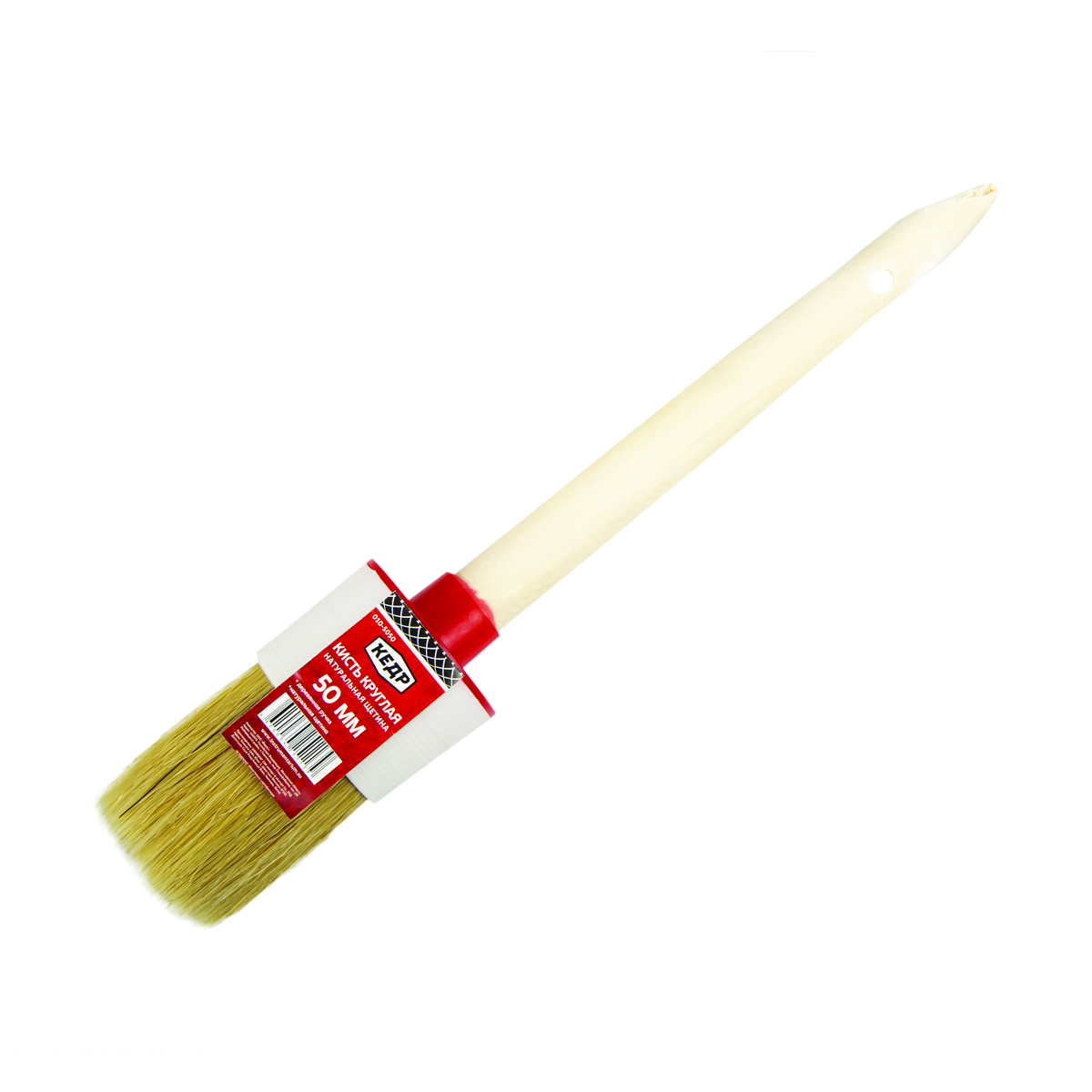 Кисть круглая  №14/50 мм  (12/240) натур.щетина, дерев.ручка "кедр"   010-5050
