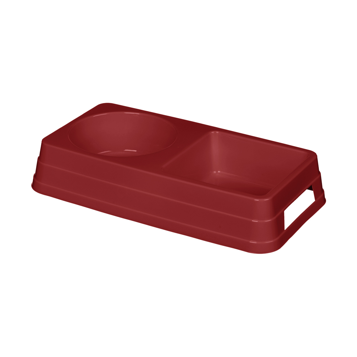 Миска для животных "lucky pet" двойная 0,8 л (бордовый) (1/14) "бытпласт"