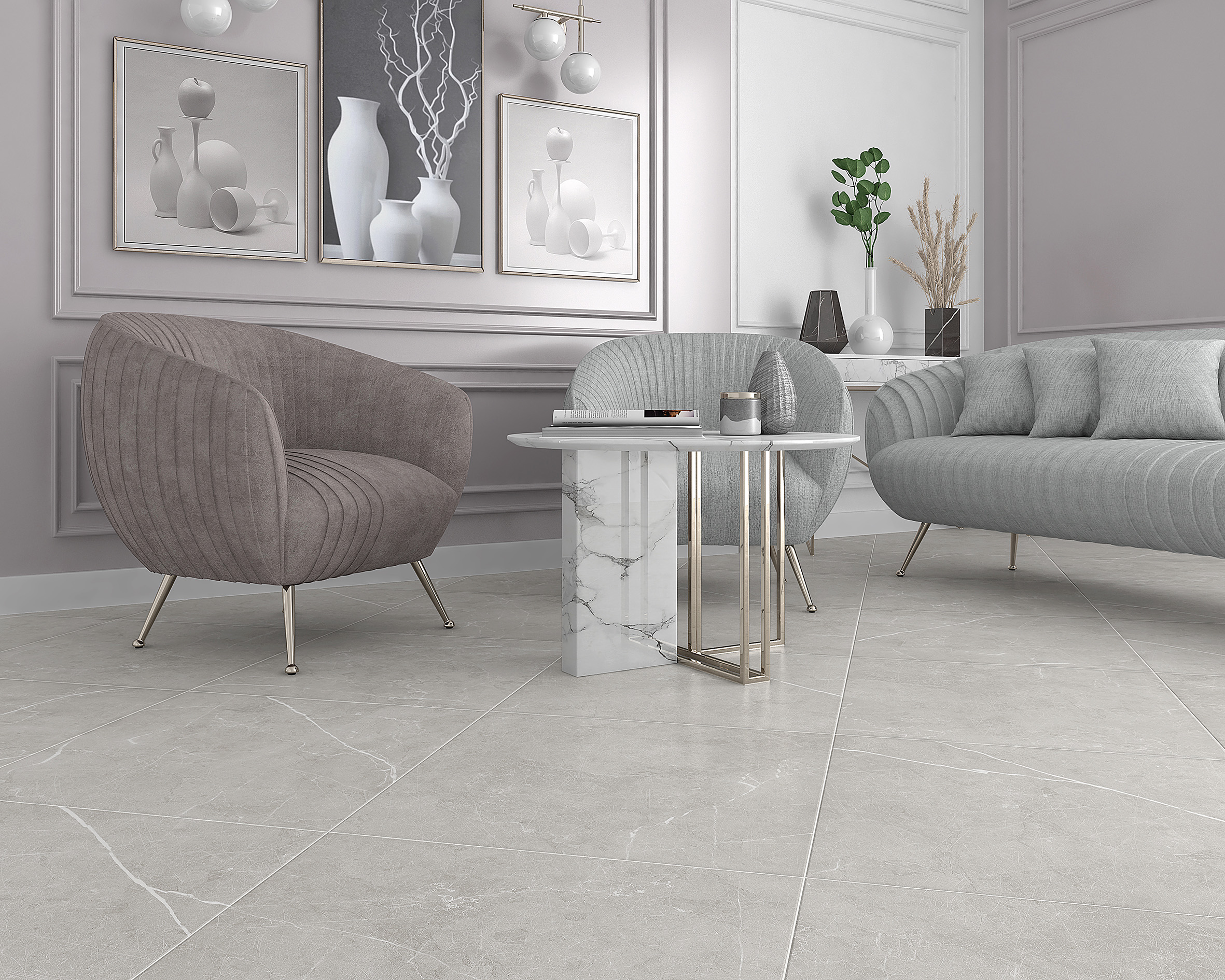 Scandy керамогранит серый обрезной 59,50x59,50