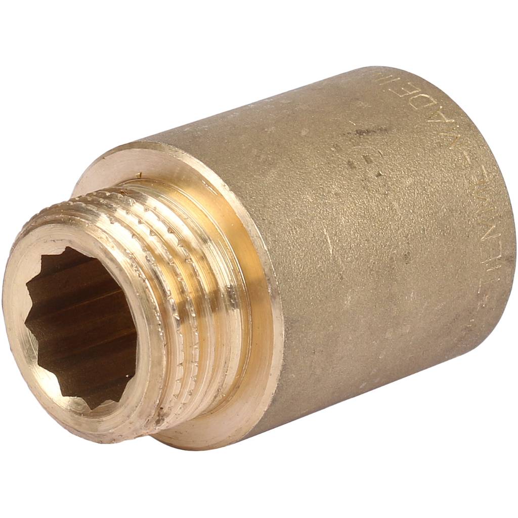Удлинитель резьбовой 1/2" x 30 мм НР-ВР латунь TIEMME