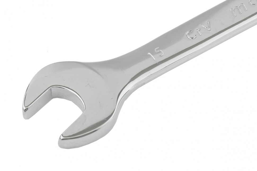 Ключ комбинированный, 15 мм, CrV, полированный хром Matrix (15159)