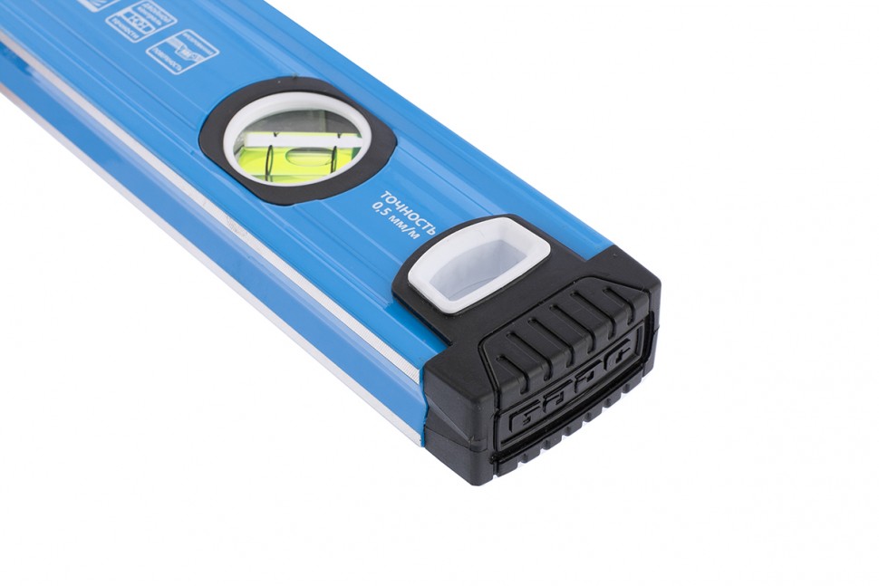 Уровень алюминиевый, 600 мм, профиль 1.6 мм, фрезерованный, ударопрочные заглушки, 3 глазка Барс (34422)