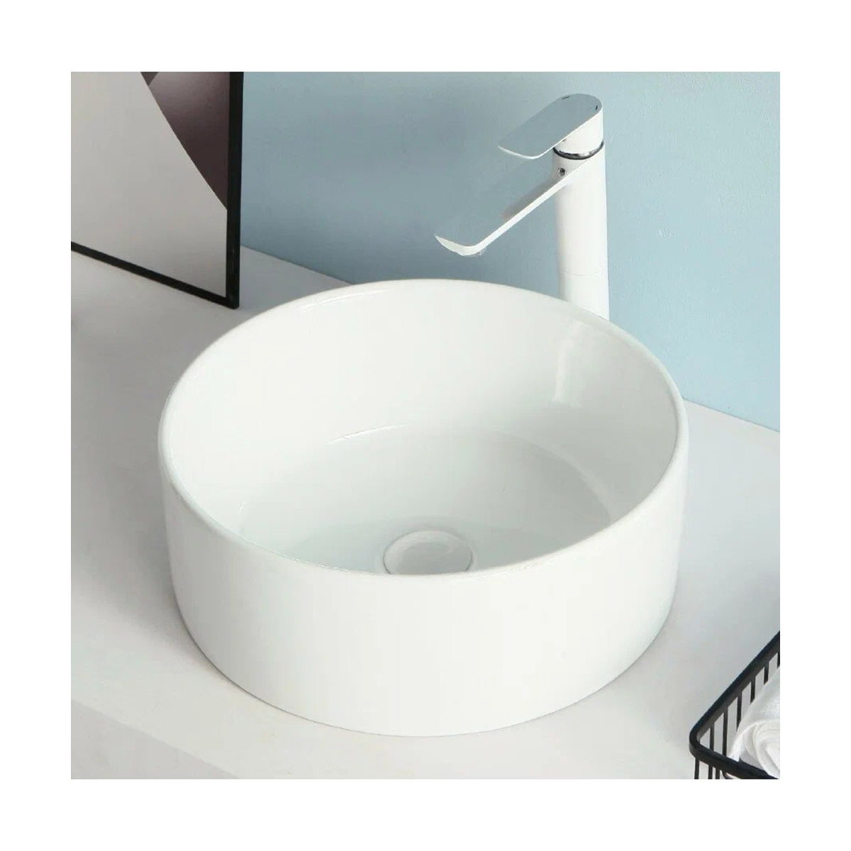 Раковина накладная gt106 керамическая 41*41*16,5 см, белая (1) "gappo"