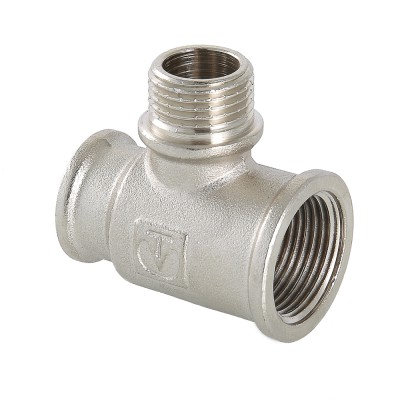 Тройник резьбовой ВН 3/4" х 3/4" х 1/2" переходной латунь-никель VALTEC (VTr.132.RN.050504)