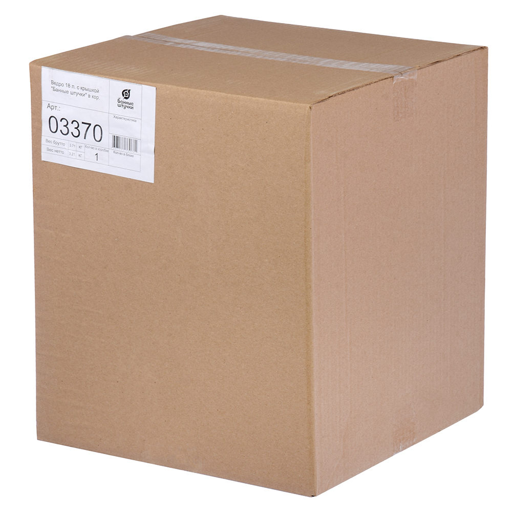 Ведро для бани и сауны 18 л с крышкой, липа (1) "банные штучки" 3370