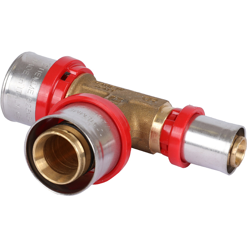 Тройник редукция 26 x 26 x 16 под пресс для МП труб TIEMME