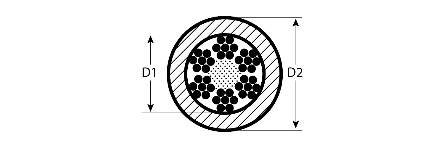 ЗУБР DIN 3055, свивка 6 х 7 + IWS, 6 (8) мм, L 100 м, стальной трос в оплетке ПВХ, Профессионал (4-304120-06-08)