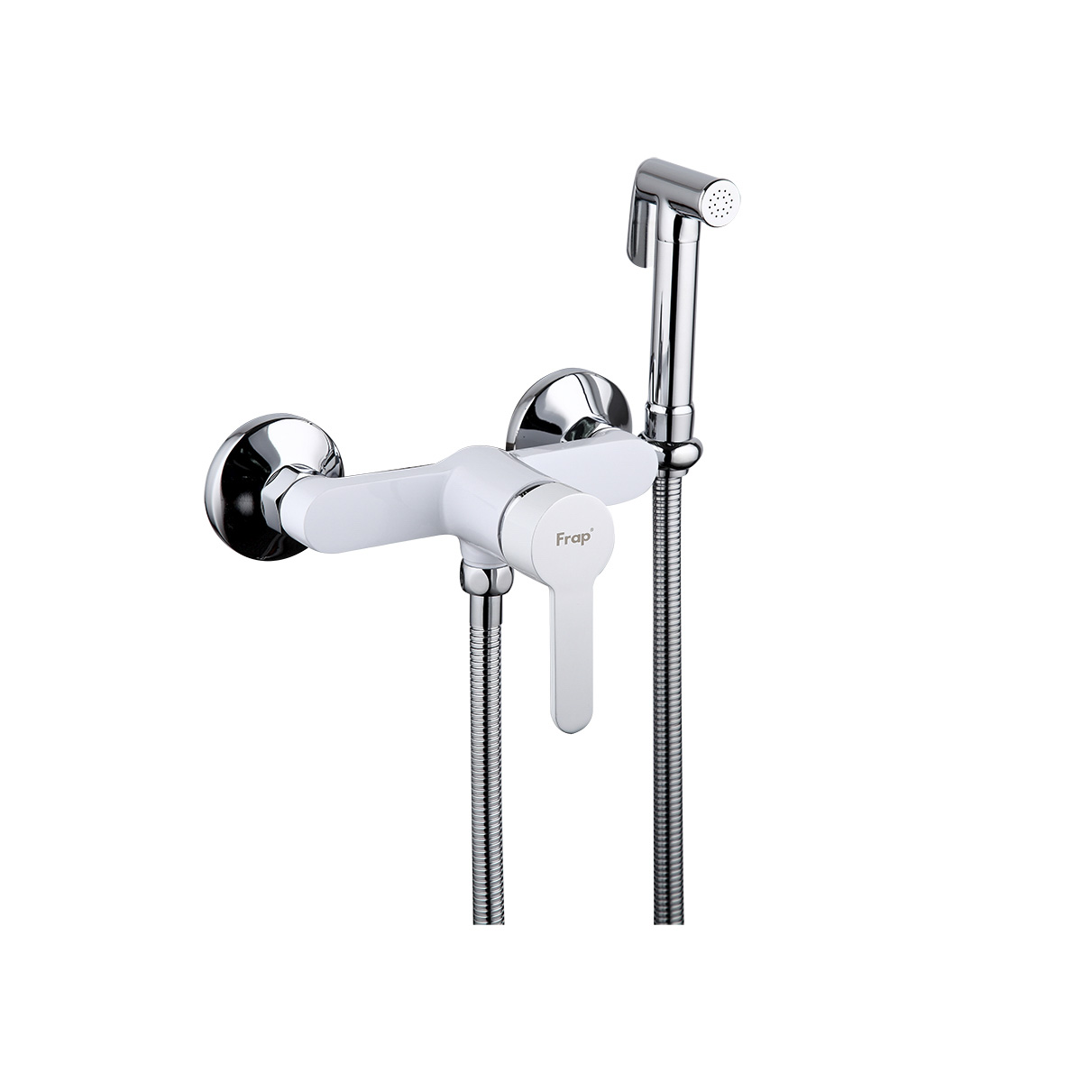 Смеситель с гигиеническим душем f2041-8, белый/хром (1/10) "frap"
