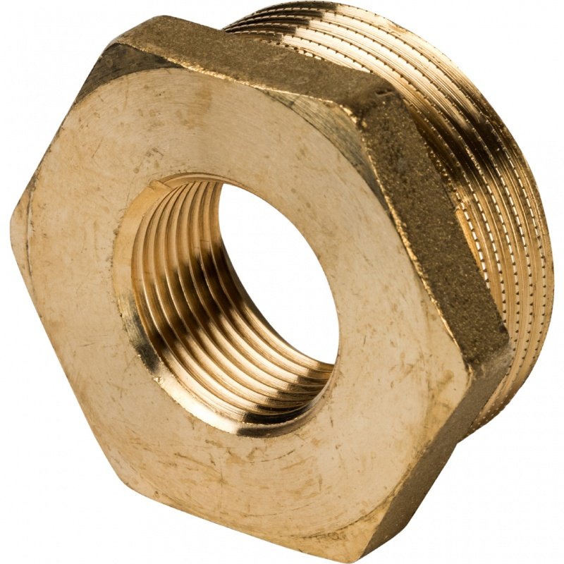 Футорка редукционная НВ 1"1/2 x 3/4" латунь STOUT