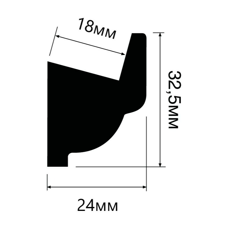Молдинг HI WOOD LB32 под подсветку/ 32.5 х 24 х 2000