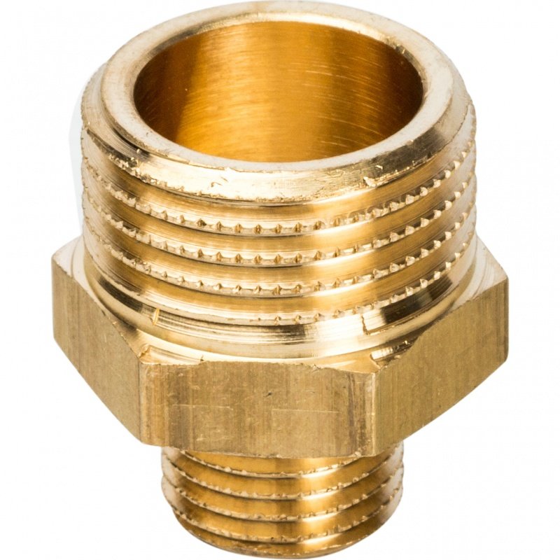 Ниппель переходной резьбовой НР 1/2" x 1/4" латунь STOUT