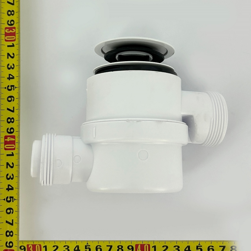 Слив-перелив McALPINE L=330-700 х 34 мм с раздв. перел., 70 мм слив, пробка, выход 40/50 мм, белый