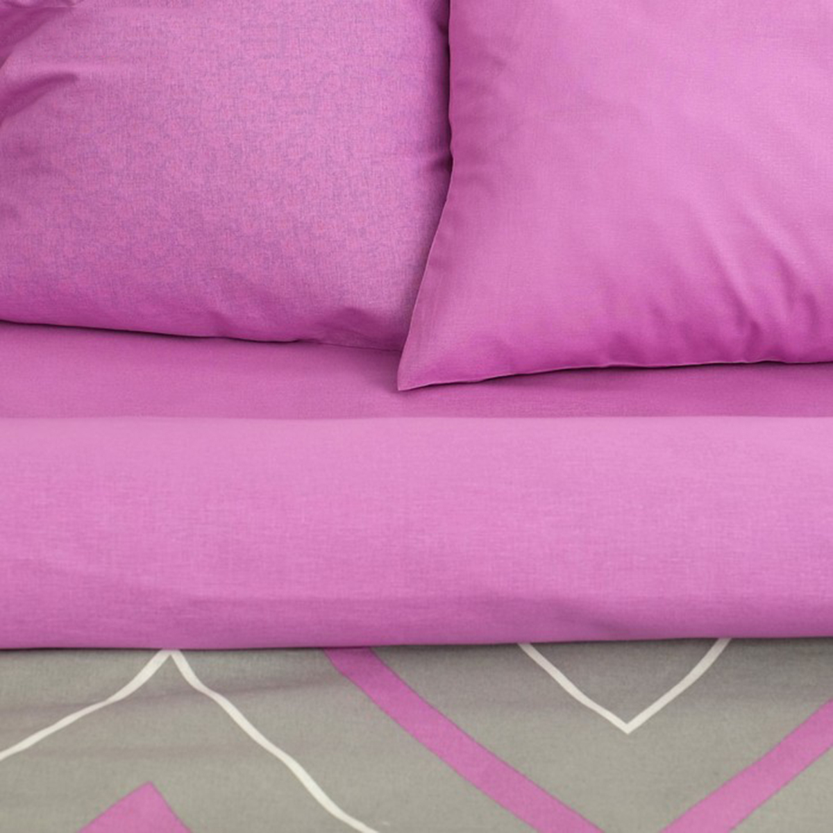 Постельное белье "этель" сиренево-серые зигзаги 2 сп. (поплин) (1) 2565823