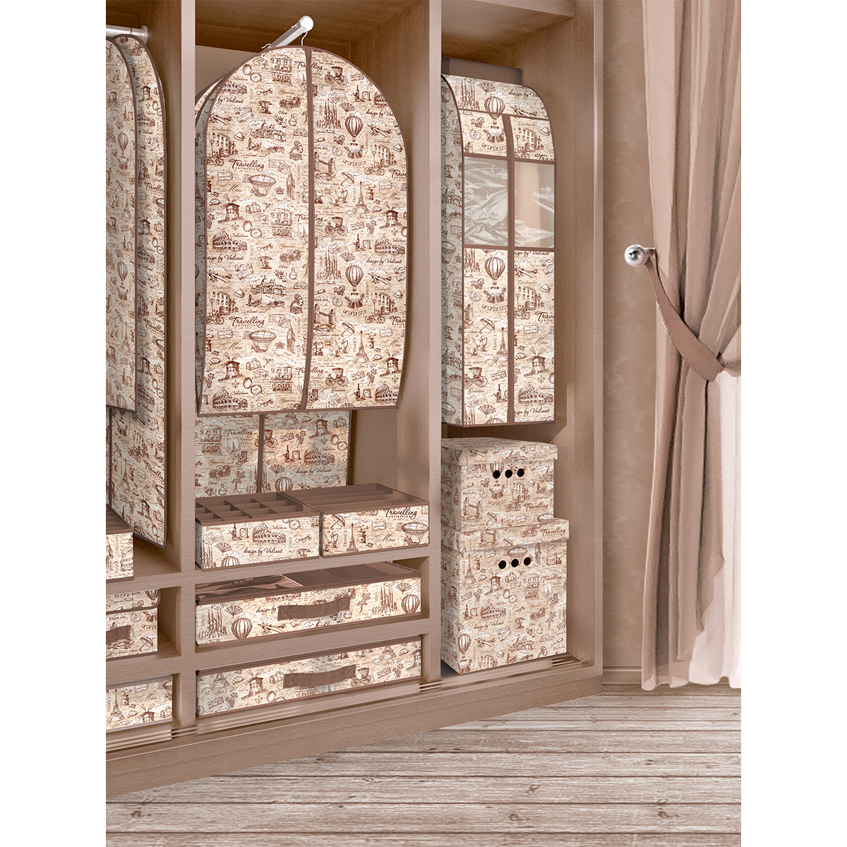 Кофр для хранения "travelling" 60*50*35 см с застёжкой-молнией (1/24) "valiant" tc-cb-m