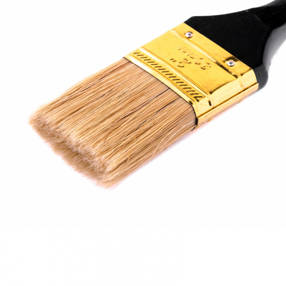 Кисть плоская "Профи" 2", натуральная щетина, деревянная ручка MTX (83152)