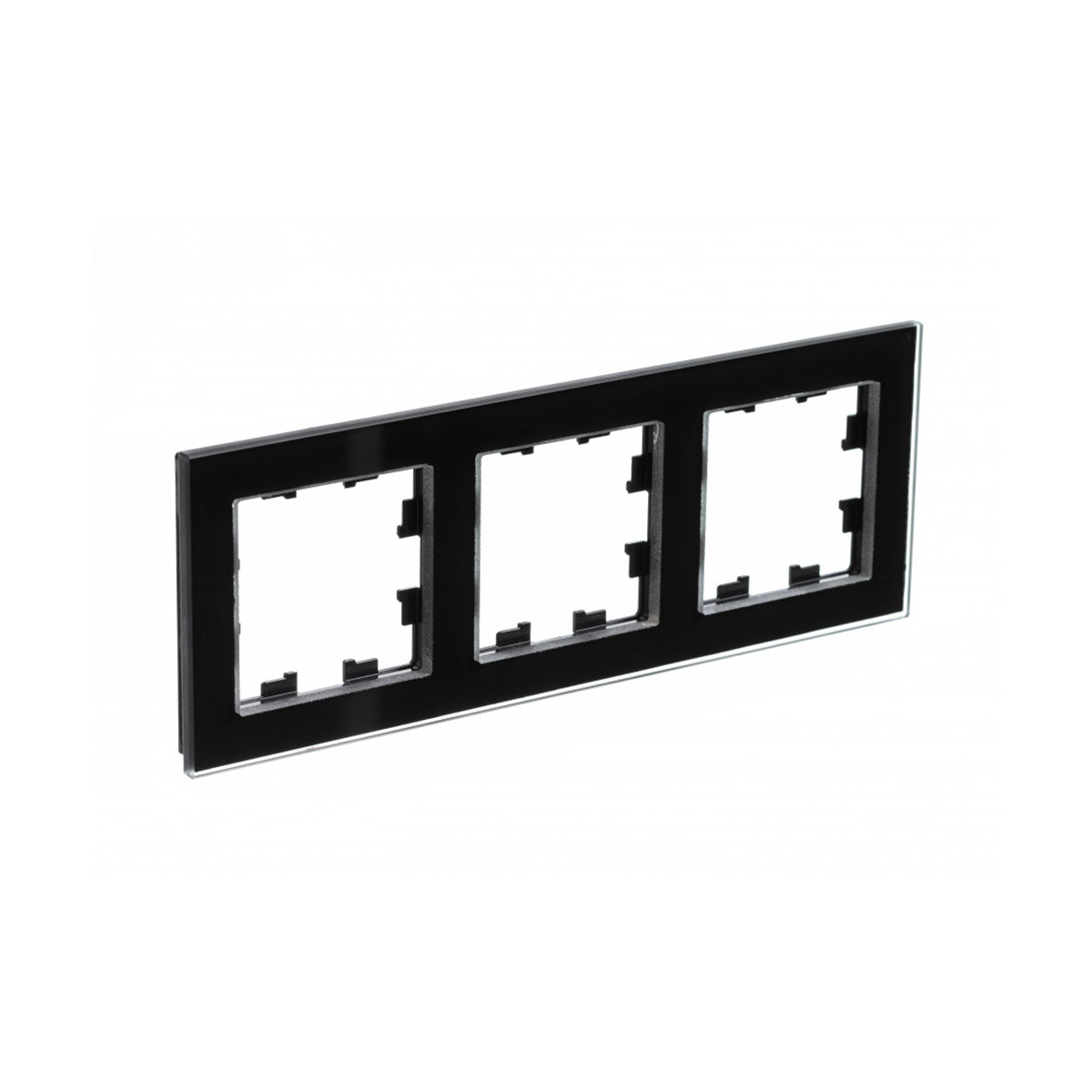 Рамка "atlasdesign nature" 3-х местн. универс., стекло, черный (1/6/12) "schneider"