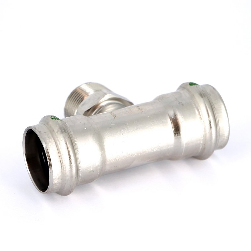 Тройник пресс-Н 28х3/4"х28 нержавеющая сталь Sanpress Inox VIEGA