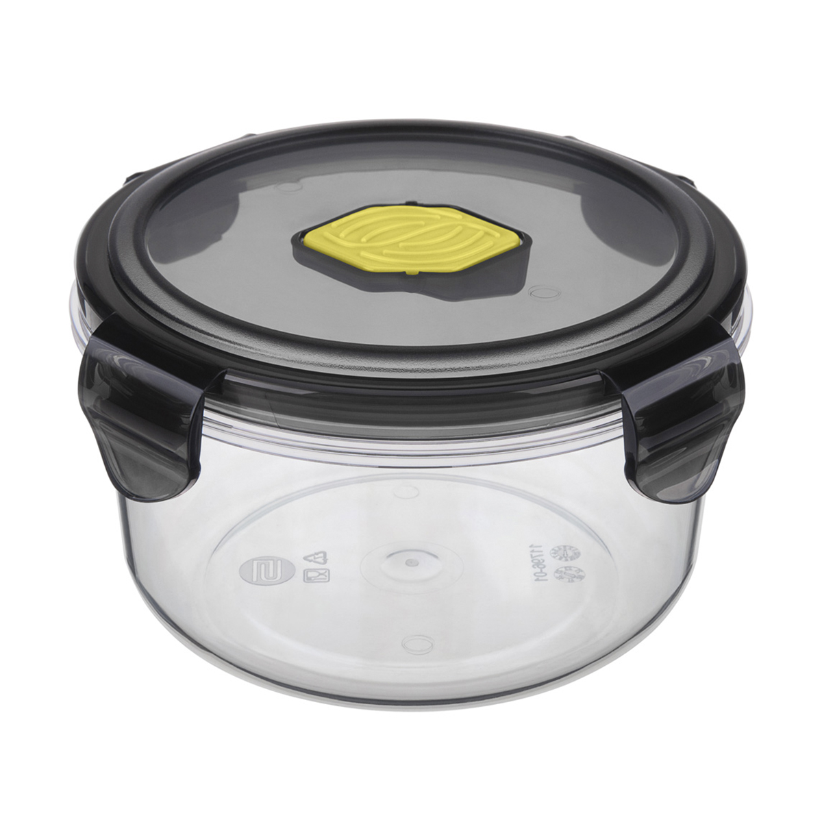 Контейнер для продуктов с клапаном "brilliant" 0,6 л круглый (черный) (1/12) "бытпласт"