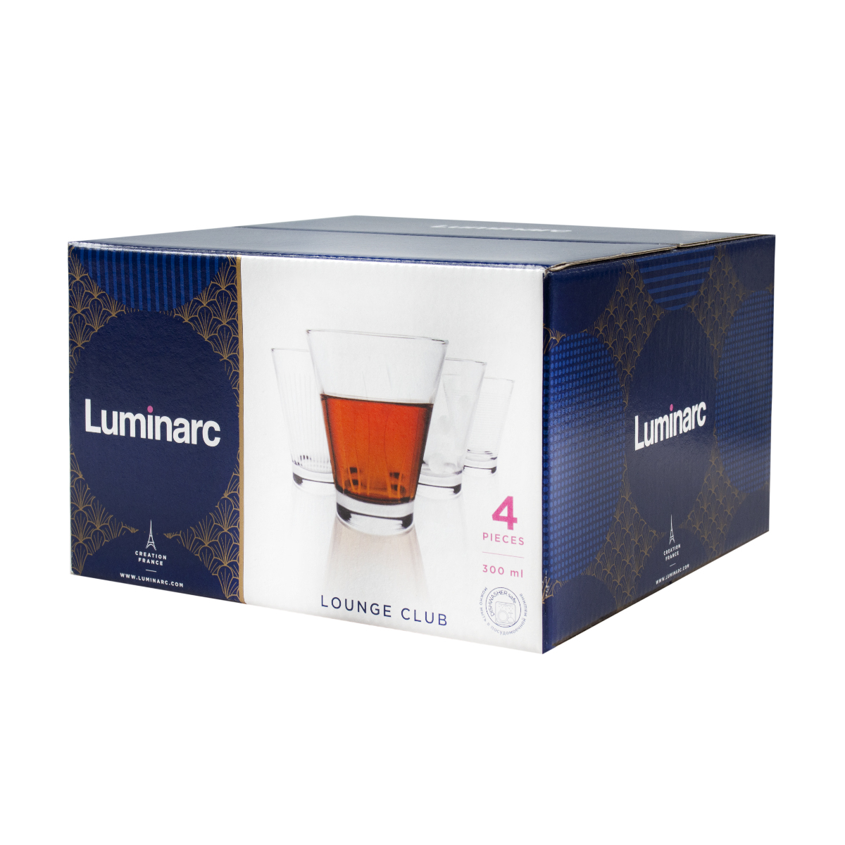 Стакан низкий "лаунж клаб" 300 мл (набор 4 шт.) (1/4) "luminarc"