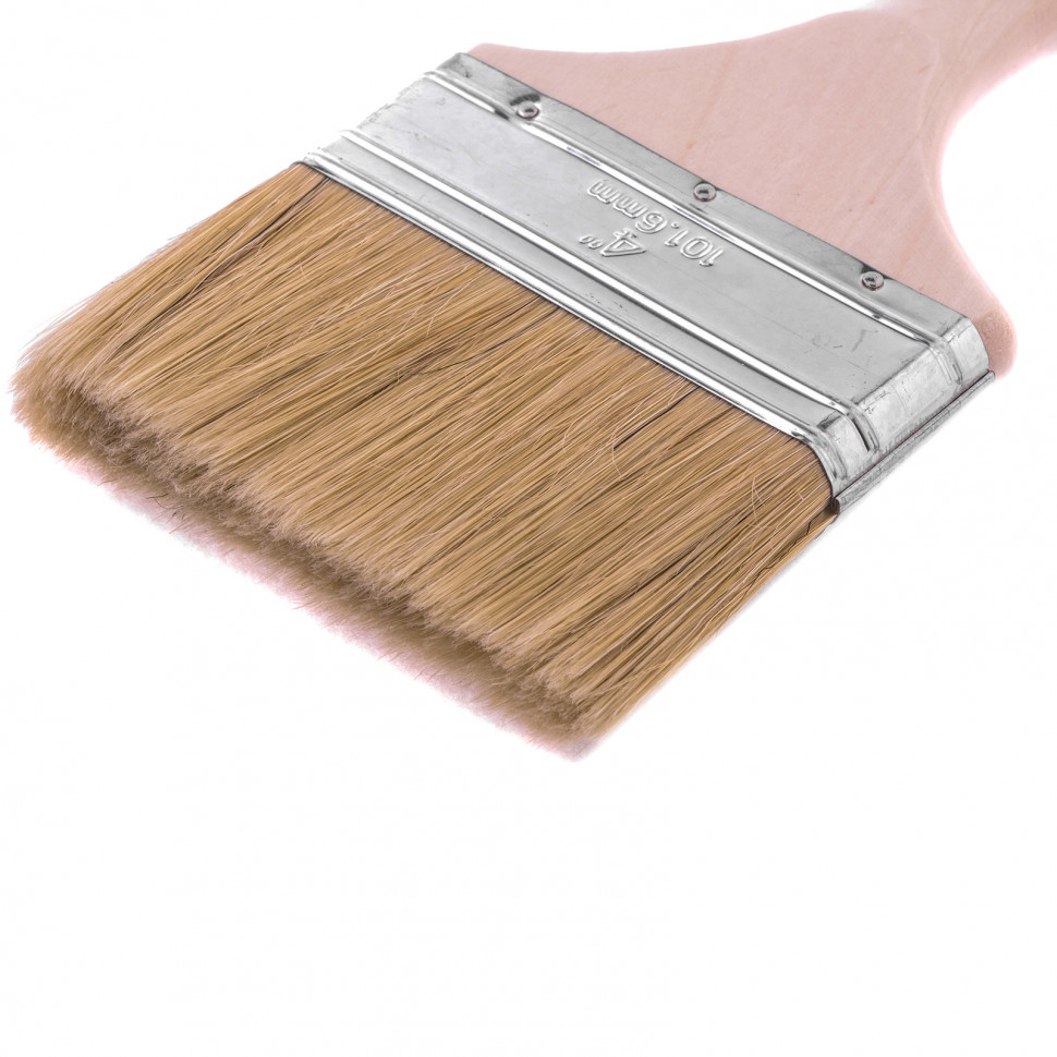 Кисть плоская "Евро" 4", натуральная щетина, деревянная ручка MTX (83057)