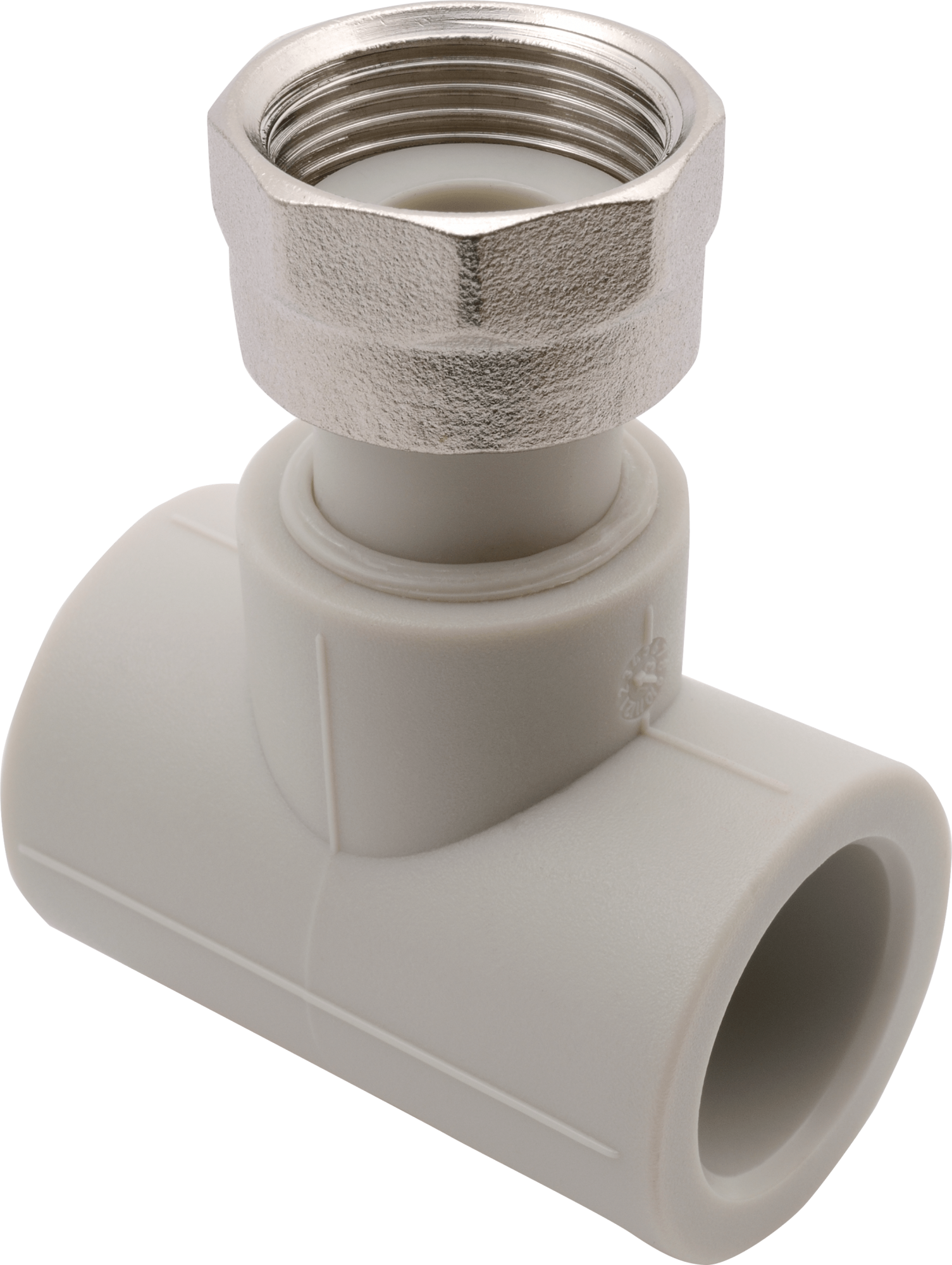 Тройник комб. с накидной гайкой 32 х 1" (ВР) полипропилен PP-R FV-PLAST серый